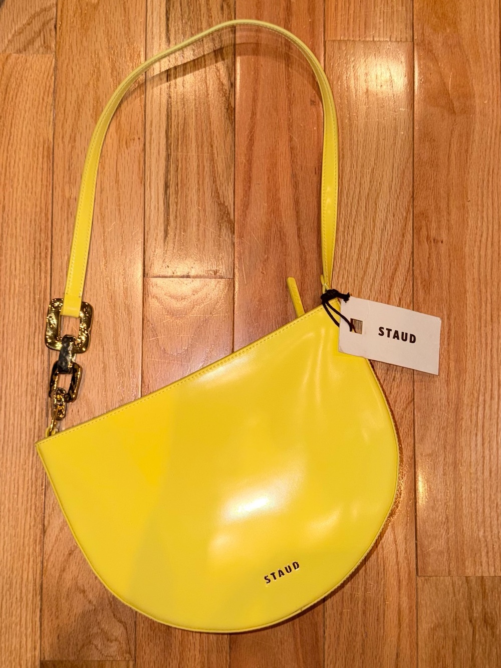 New w/ Tags STAUD Bright Yellow Colt Crescent Shoulder Bag